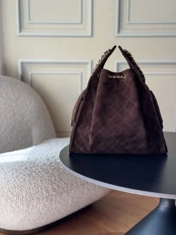 Alternative view of CHANEL Bucket Bags Suede Leather (Brown-Gold) 40X30X15CM H50202608073167