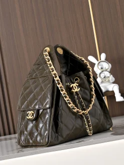 Alternative view of CHANEL Bucket Bags Waxed Leather (Dark Green-Gold) 30X26X14CM A000202608071603