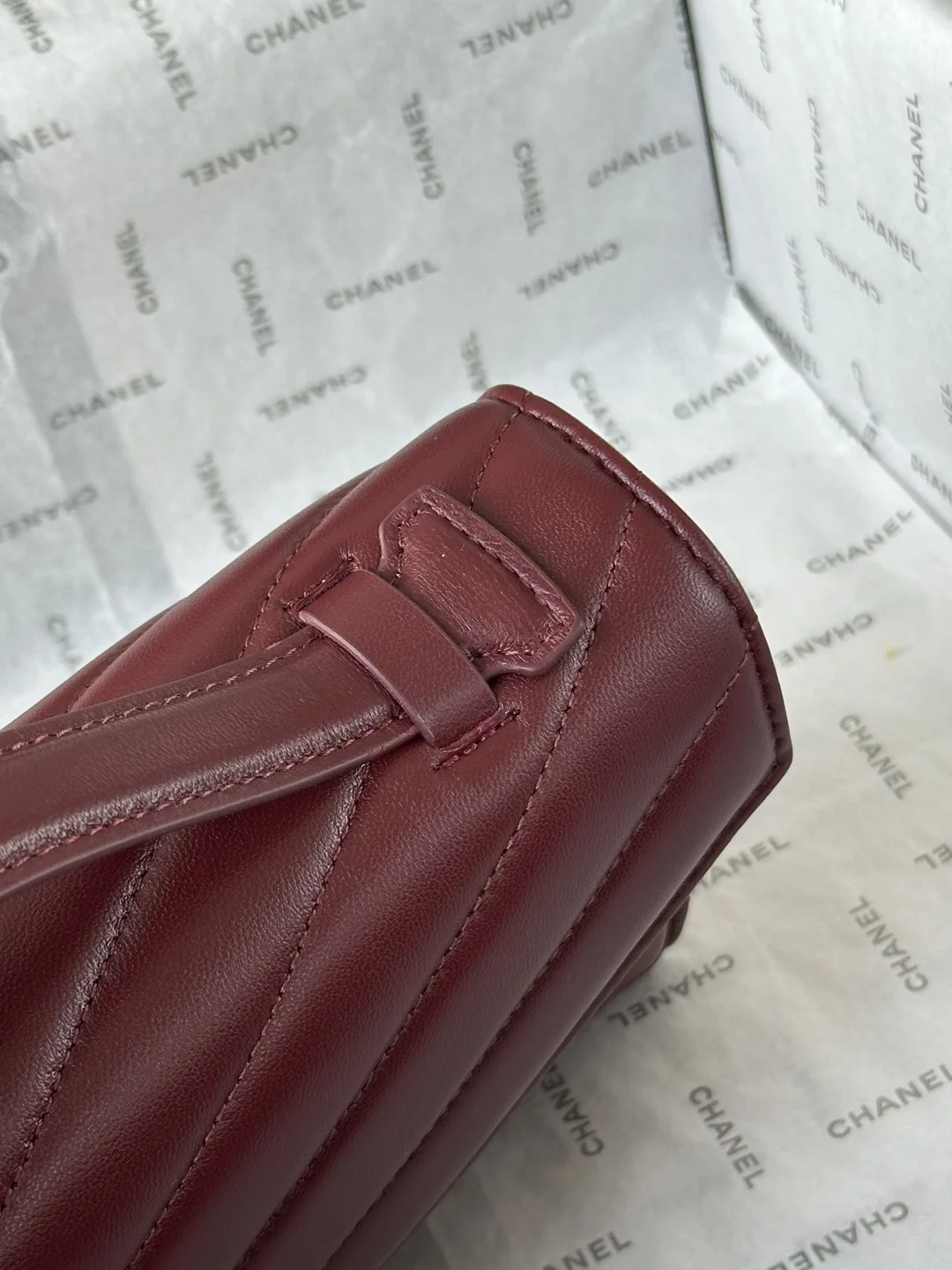 CHANEL Clutches Bags Caviar Leather (Burgundy-Gold) 10X26X5CM G00202608070736 - Image 8