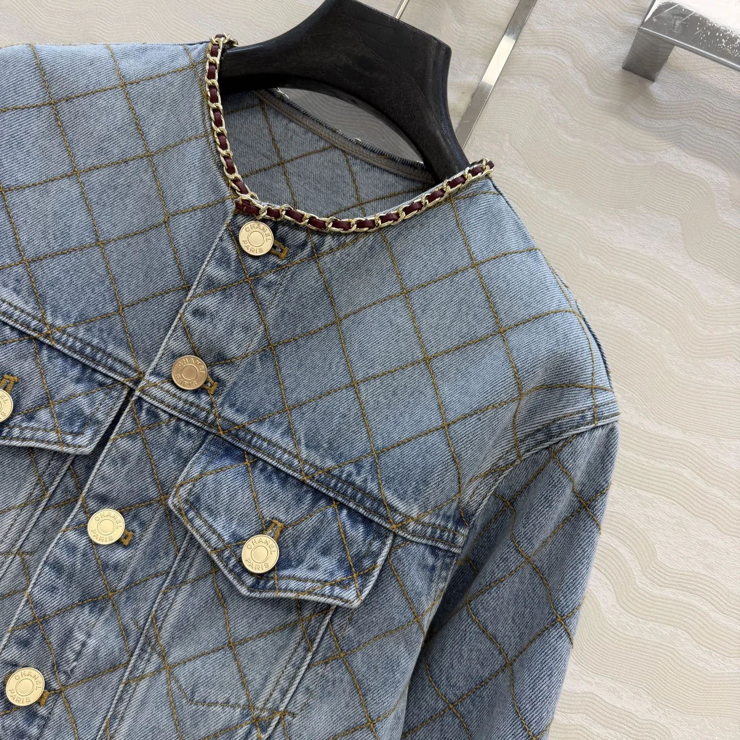 CHANEL Coats Organic Cotton Denim 36 C20202608040346 - Image 3