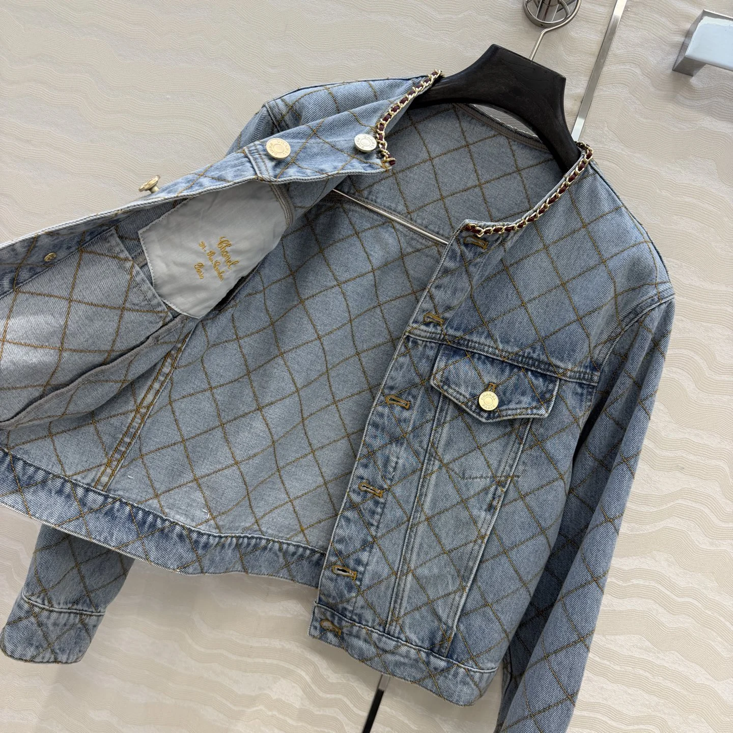 CHANEL Coats Organic Cotton Denim 36 C20202608040346 - Image 8
