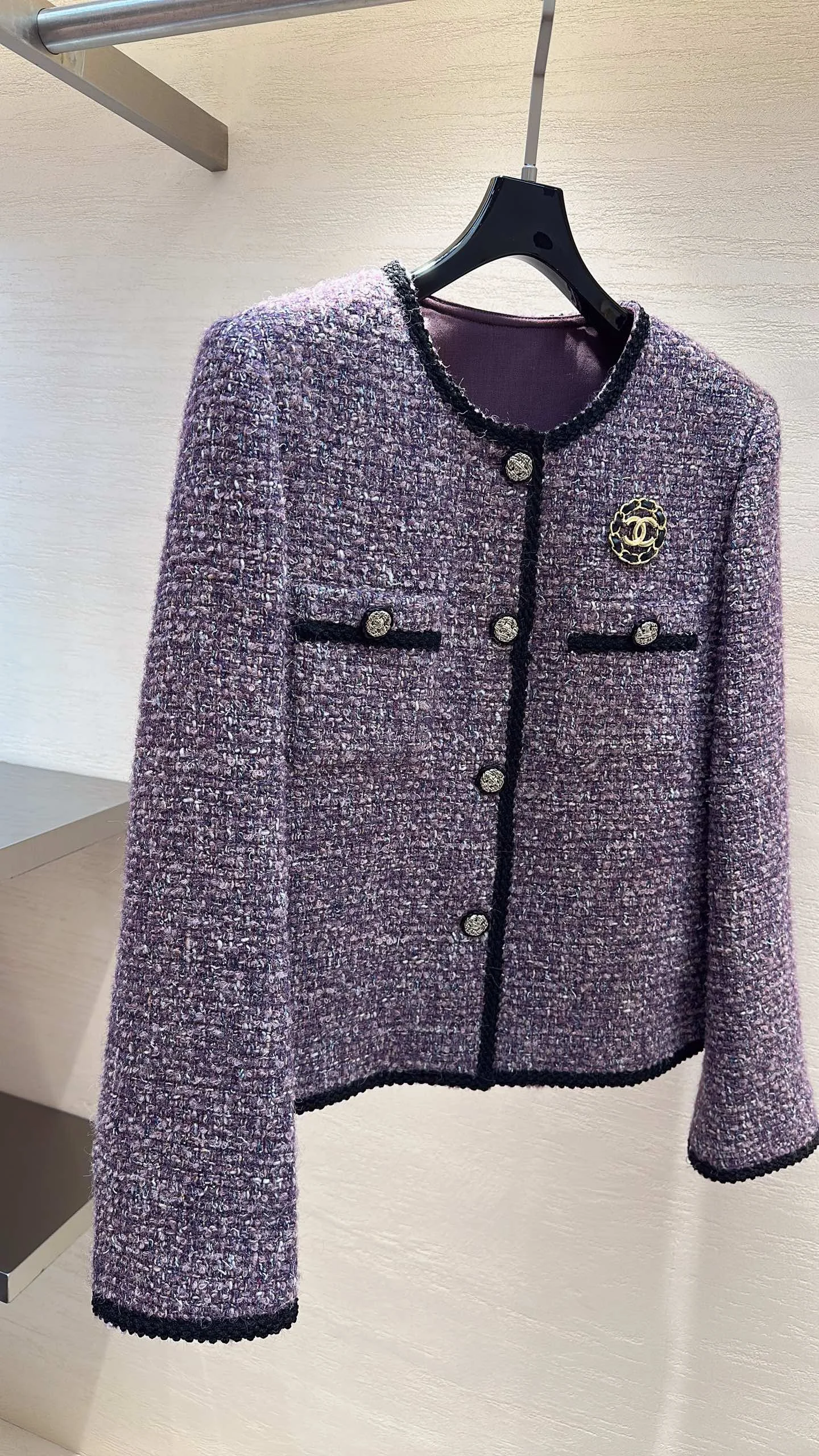 CHANEL Coats Tweed Blend S M L XL C60202608040381 - Image 2