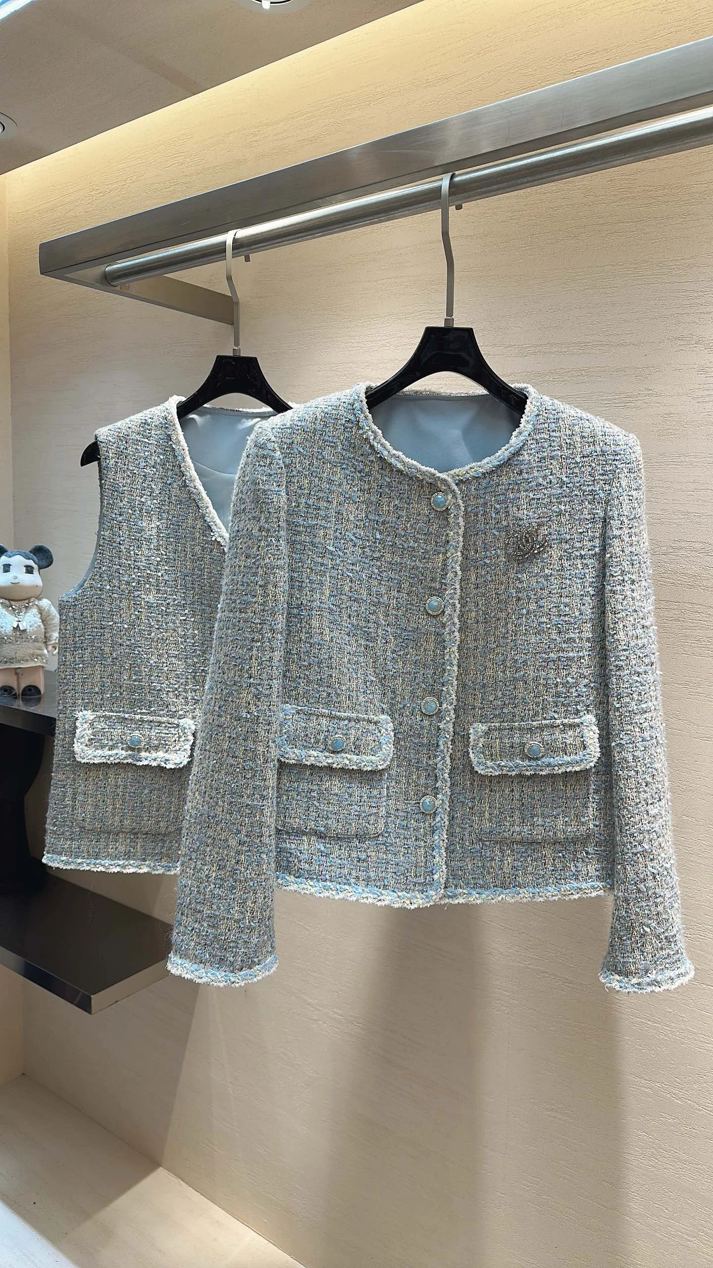 CHANEL Coats Tweed S M L XL C90202608040394