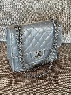 CHANEL Crossbody Bags (Blue-Gray-Silver) 26X11X23CM A120202608070796