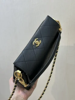 Alternative view of CHANEL Crossbody Bags Caviar Leather (Black-Gold) One Size A100202608070782