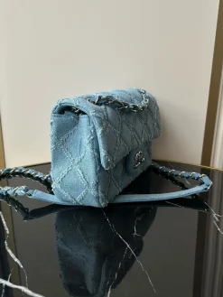 Alternative view of CHANEL Crossbody Bags Denim (Blue-Silver) 20CM G00202608073146