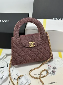 Alternative view of CHANEL Crossbody Bags Denim (Burgundy-Gold) 19X13X7CM H80202608072636