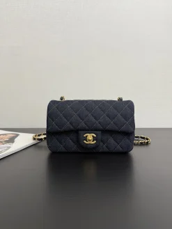 CHANEL Crossbody Bags Denim (Dark Blue-Gold) 20CM I50202608071571