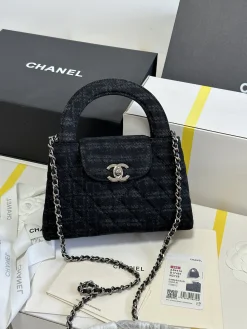 CHANEL Crossbody Bags Denim (Dark Blue-Silver) 19X13X7CM H80202608072637
