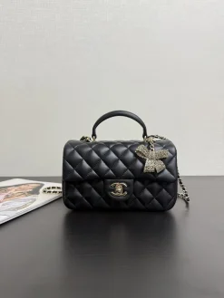 CHANEL Crossbody Bags Lamb Leather (Black-Gold) One Size A050202608071570