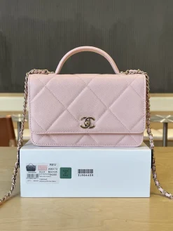 CHANEL Crossbody Bags Lambskin Leather (Pink-Gold) ONE SIZE F20202608070043