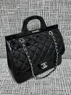 CHANEL Crossbody Bags Leather (Black-Silver) 30X23X9CM A030202608071612