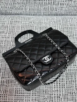 Alternative view of CHANEL Crossbody Bags Leather (Black-Silver) 30X23X9CM A030202608071612