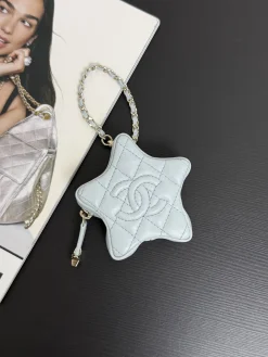 Alternative view of CHANEL Crossbody Bags Leather (Light Blue-Gold) One Size G00202608071569