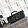 CHANEL Crossbody Bags Patent Leather (Black-Gold) 12X29X5CM H00202608072498
