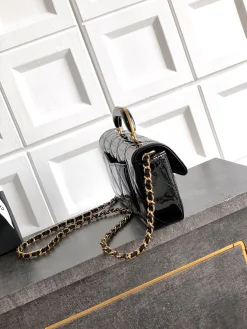 Alternative view of CHANEL Crossbody Bags Patent Leather (Black-Gold) 12X29X5CM H00202608072498