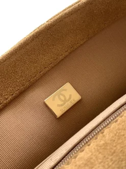 Alternative view of CHANEL Crossbody Bags Suede (Tan-Gold) 14X20X6CM F60202608073268