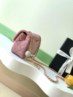 Alternative view of CHANEL Crossbody Bags Velvet (Pink-Gold) 13X20X7CM F50202608072657