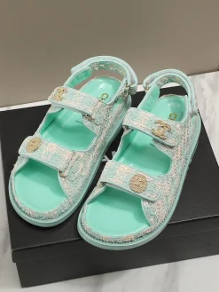 Alternative view of CHANEL Sandals Fabric & Lambskin EU35-40 B20202608031125