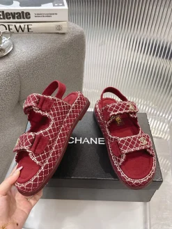 Alternative view of CHANEL Sandals Fabric & Lambskin EU35-40 B60202608031525