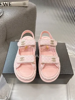 CHANEL Sandals Fabric & Leather EU35-40 B60202608031526
