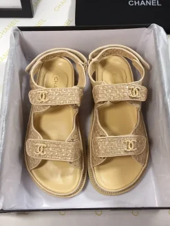 CHANEL Sandals Leather & Fabric EU35-40 B20202608031141