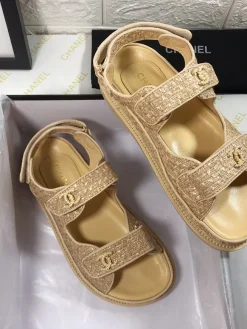 Alternative view of CHANEL Sandals Leather & Fabric EU35-40 B20202608031141