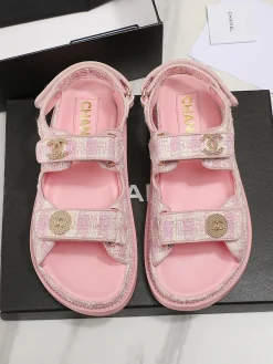 CHANEL Sandals Textile Lambskin EU35-40 B20202608031126
