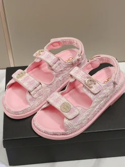 Alternative view of CHANEL Sandals Textile Lambskin EU35-40 B20202608031126