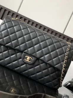 CHANEL Shoulder Bags Caviar Leather (Black-Gold) 40X26X12CM H00202608071624