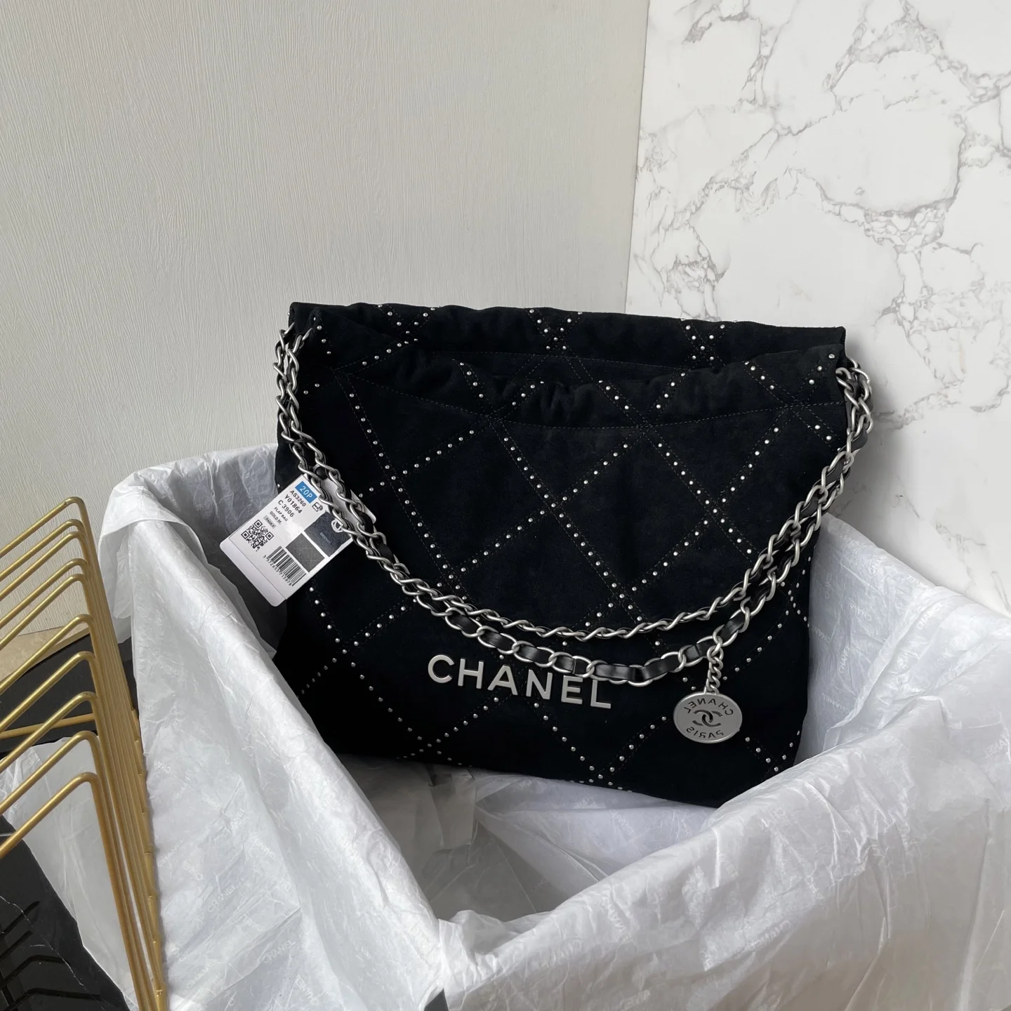 CHANEL Shoulder Bags Denim (Black-Silver) 35X37X7CM H50202608073161