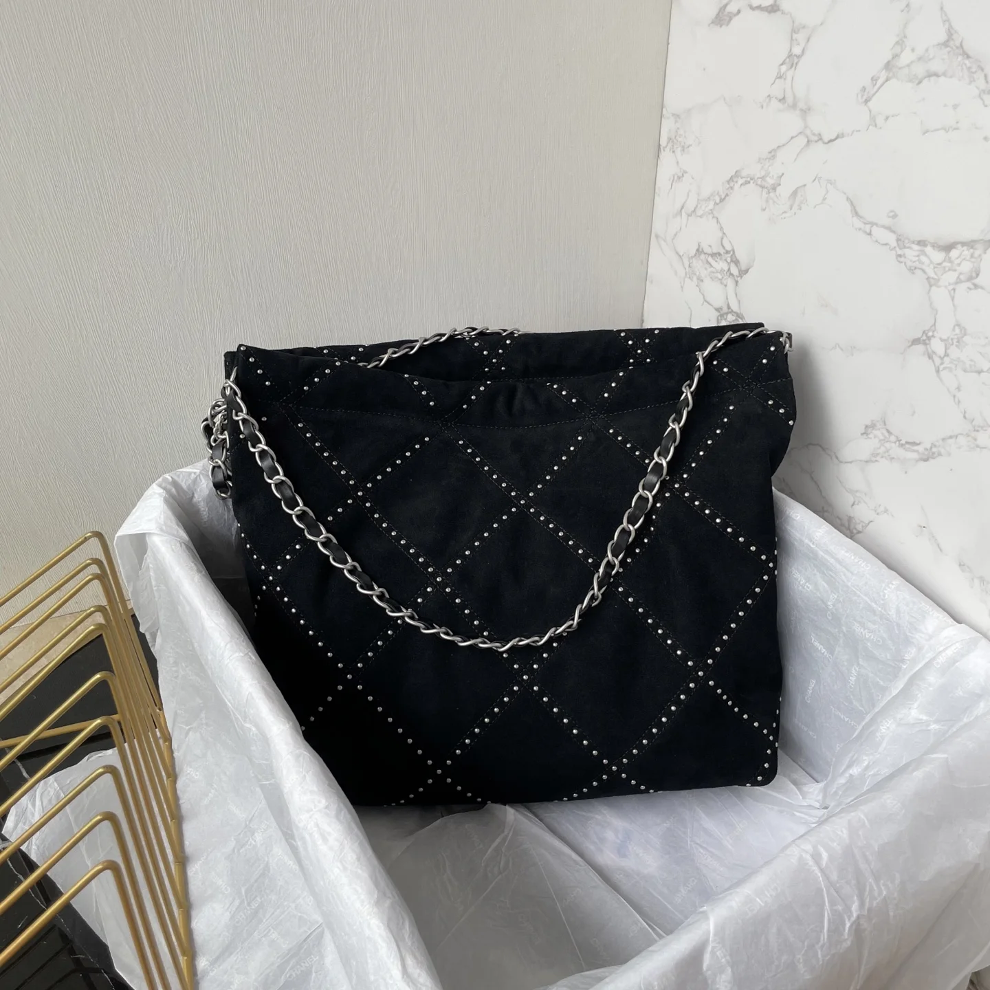 CHANEL Shoulder Bags Denim (Black-Silver) 35X37X7CM H50202608073161 - Image 4