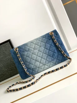 Alternative view of CHANEL Shoulder Bags Denim Leather (Blue-Gold-Black) 25X20CM F70202608070768