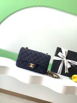 CHANEL Shoulder Bags Denim (Navy-Gold) 20X13CM F50202608072523