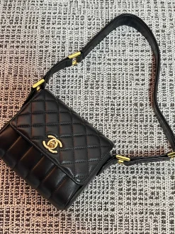 Alternative view of CHANEL Shoulder Bags Leather (Black-Gold) 14X5X12CM G50202608072656