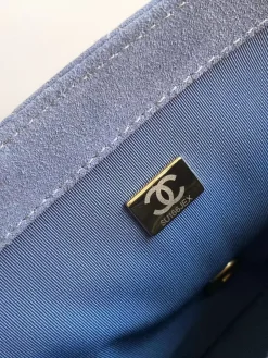 Alternative view of CHANEL Shoulder Bags Suede Leather (Blue-Gold) 18X26X7CM F60202608073271