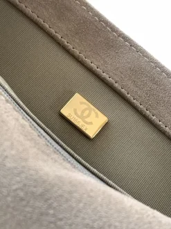Alternative view of CHANEL Shoulder Bags Suede Leather (Grey-Gold) 17X24X7CM G00202608073275
