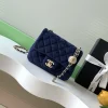 CHANEL Shoulder Bags Velvet (Navy-Gold) 13X18X7CM F20202608072664