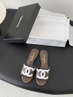 CHANEL Slides Calfskin Leather EU35-39 B10202608030745