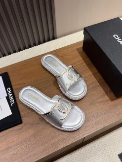 Alternative view of CHANEL Slides Lamb Leather & Hemp EU35-41 B30202608030687