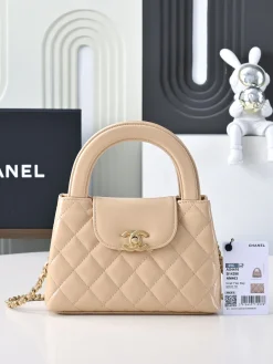 Alternative view of CHANEL Top Handle Bags (Beige-Gold) 13X19X7CM E80202608071471