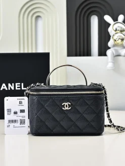 CHANEL Top Handle Bags (Black-Silver) 10X16X8CM E80202608072518