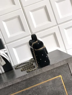 Alternative view of CHANEL Top Handle Bags Calf Leather (Black-Gold) 14X19X5CM F30202608072247