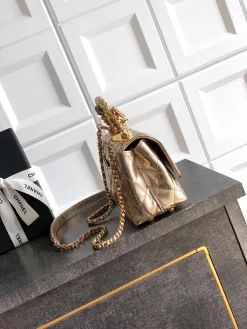 Alternative view of CHANEL Top Handle Bags Calfskin Leather (Gold) 19CM H50202608072610