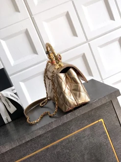 Alternative view of CHANEL Top Handle Bags Calfskin Leather (Gold) 23CM I50202608072605