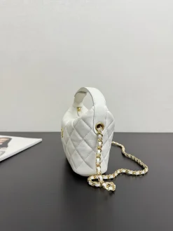 Alternative view of CHANEL Top Handle Bags Calfskin Leather (White-Gold) 21X19X6CM H50202608070962