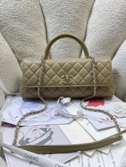 CHANEL Top Handle Bags Caviar Calfskin (Beige-Gold) 32CM G30202608070888