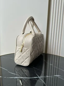 Alternative view of CHANEL Top Handle Bags Caviar Leather (Beige-Gold) 25X14X9CM F50202608072717