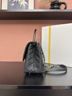 Alternative view of CHANEL Top Handle Bags Caviar Leather (Black-Brown) 29X18X12CM F80202608072532