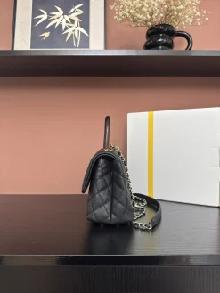 Alternative view of CHANEL Top Handle Bags Caviar Leather (Black-Dark Brown) 24X14X10CM F50202608072552